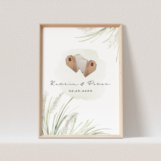 Geldgeschenk Hochzeit Poster Auto Just Married Personalisierbar Hochzeitsposter Hochzeitsgeschenk