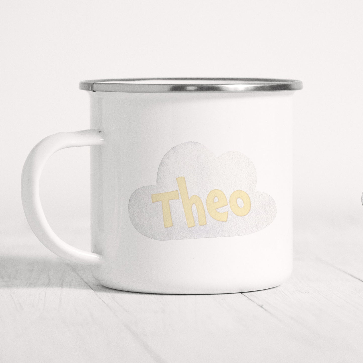 Emaille Tasse Kinder Personalisiert Bagger Baufahrzeug Baustelle Kinderbecher Namensgeschenk