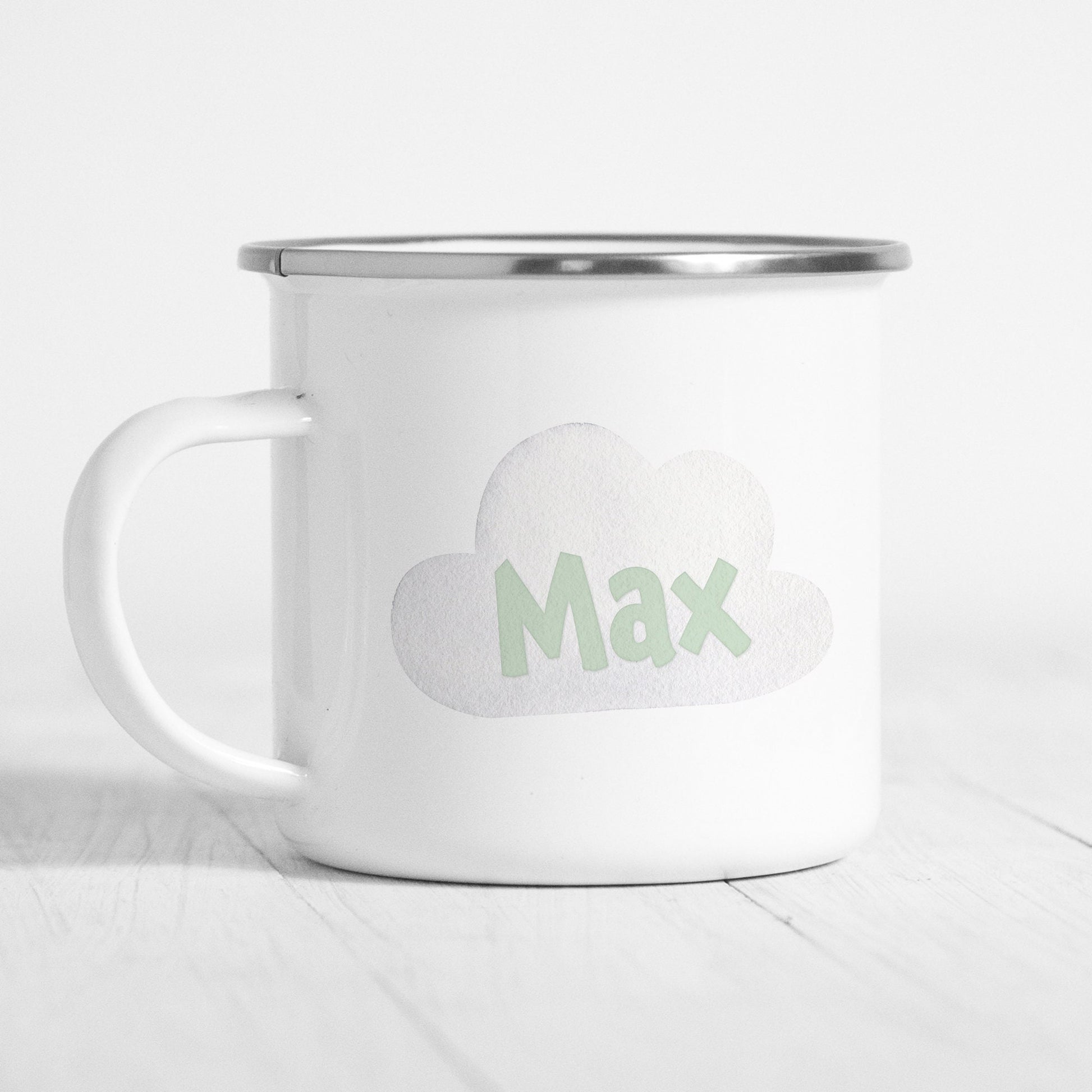 Emaille Tasse Kinder Personalisiert Betonmischer Fahrmischer Baufahrzeug Baustelle Kinderbecher Namensgeschenk