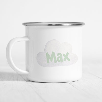 Emaille Tasse Kinder Personalisiert Betonmischer Fahrmischer Baufahrzeug Baustelle Kinderbecher Namensgeschenk