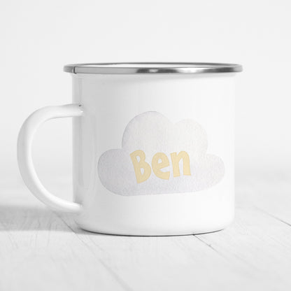 Emaille Tasse Kinder Personalisiert Kranwagen Fahrzeugkran Mobilkran Baufahrzeug Baustelle Kinderbecher Namensgeschenk