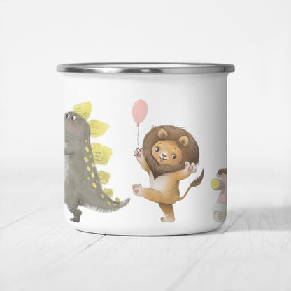 Emaille Tasse Kinder Personalisiert Namenstasse Kindertasse Tiere Personalisiertes Geschenk Namensgeschenk