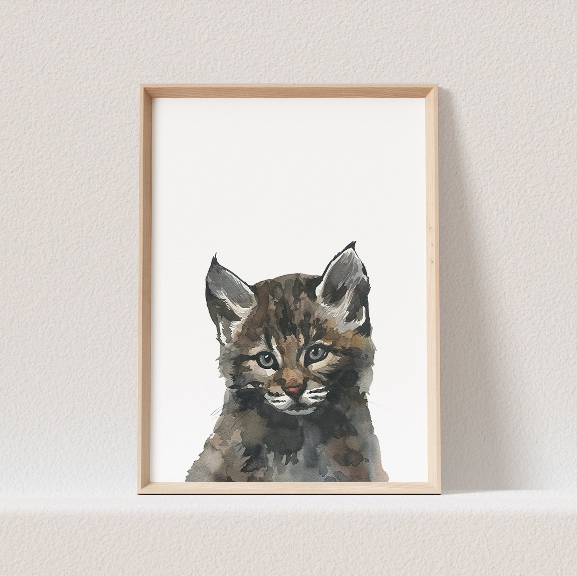 Kinderzimmer Poster Wildkatze Baby Katze Waldtiere Tiere Babyzimmer Bild Geschenk
