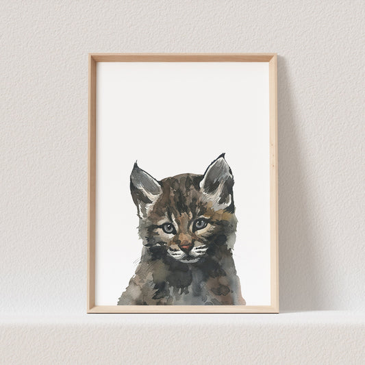 Kinderzimmer Poster Wildkatze Baby Katze Waldtiere Tiere Babyzimmer Bild Geschenk