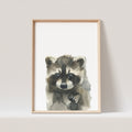 Kinderzimmer Poster Waschbär Baby Waldtiere Tiere Babyzimmer Bild Geschenk
