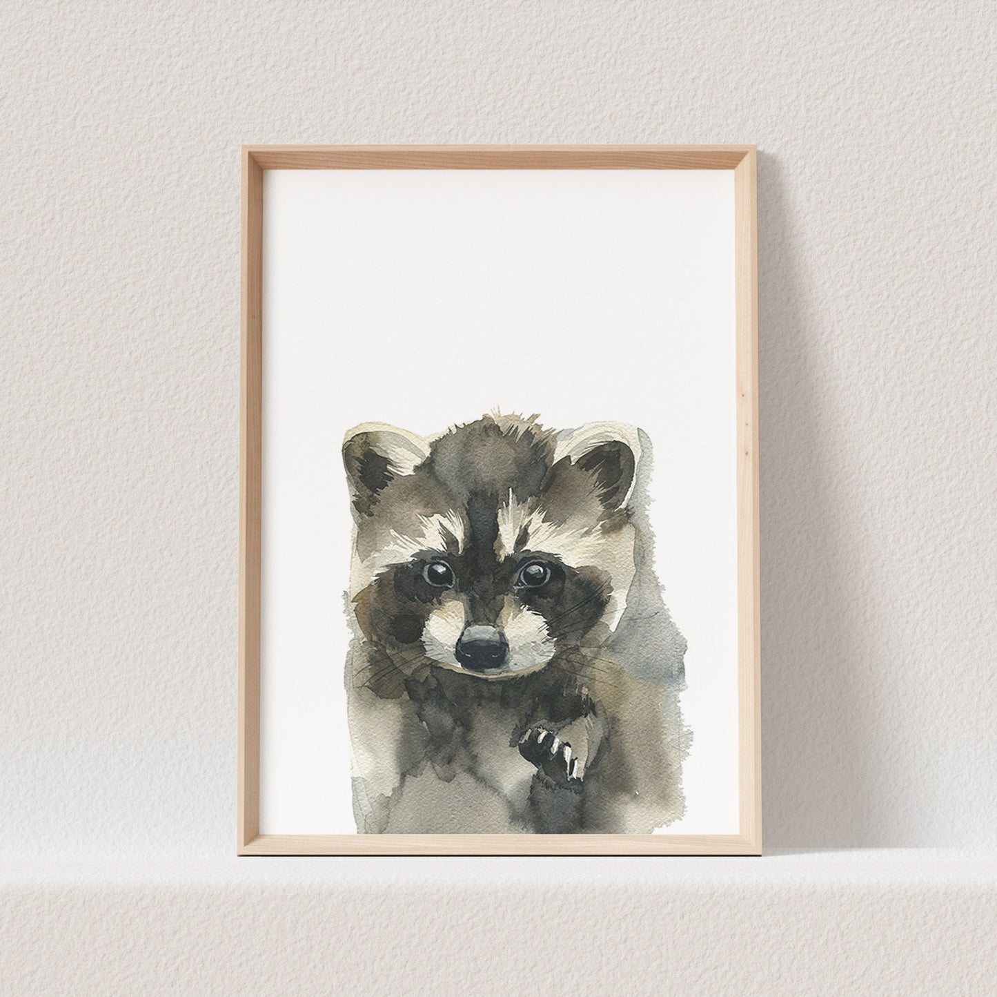 Kinderzimmer Poster Waschbär Baby Waldtiere Tiere Babyzimmer Bild Geschenk