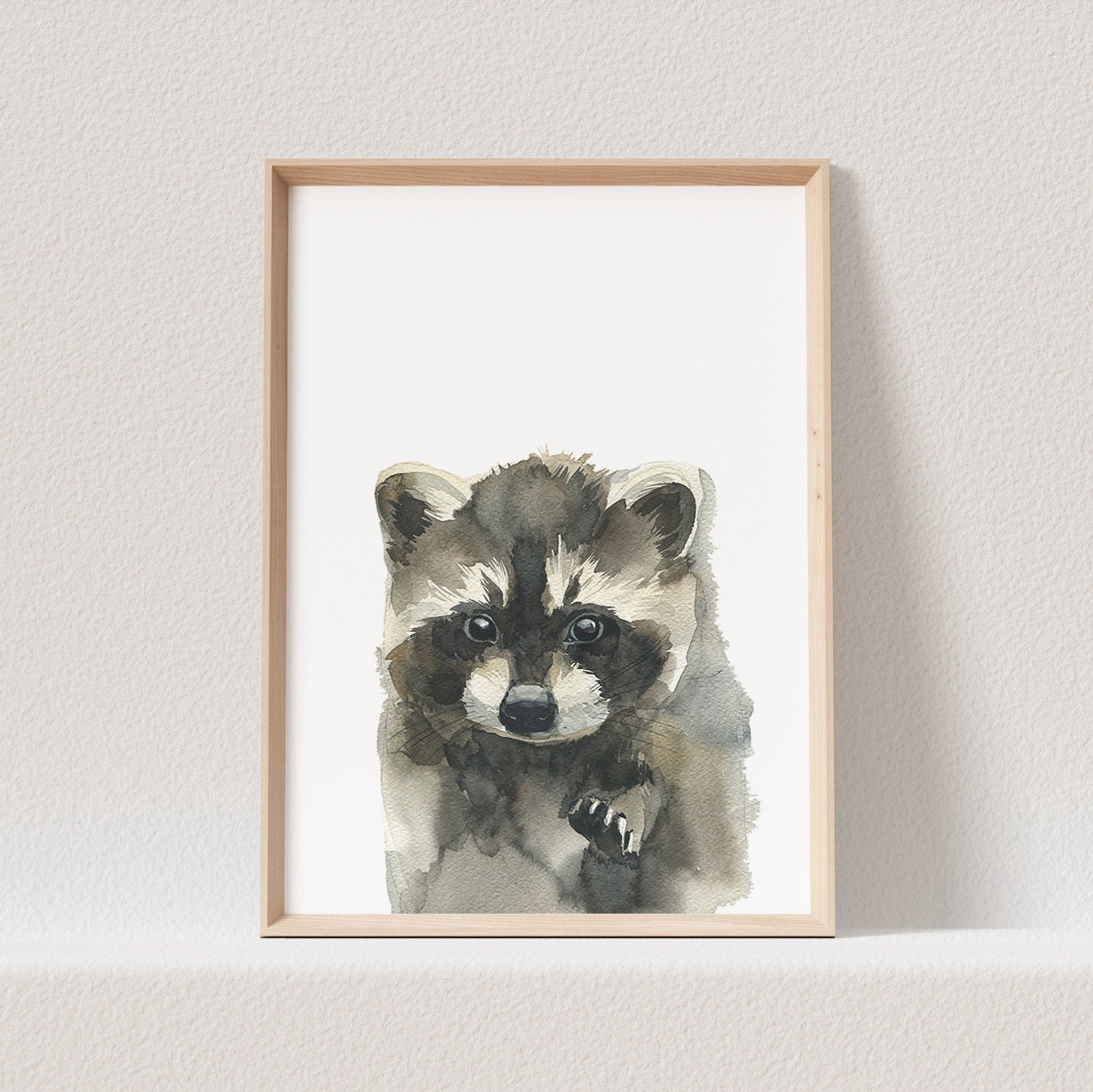 Kinderzimmer Poster Waschbär Baby Waldtiere Tiere Babyzimmer Bild Geschenk