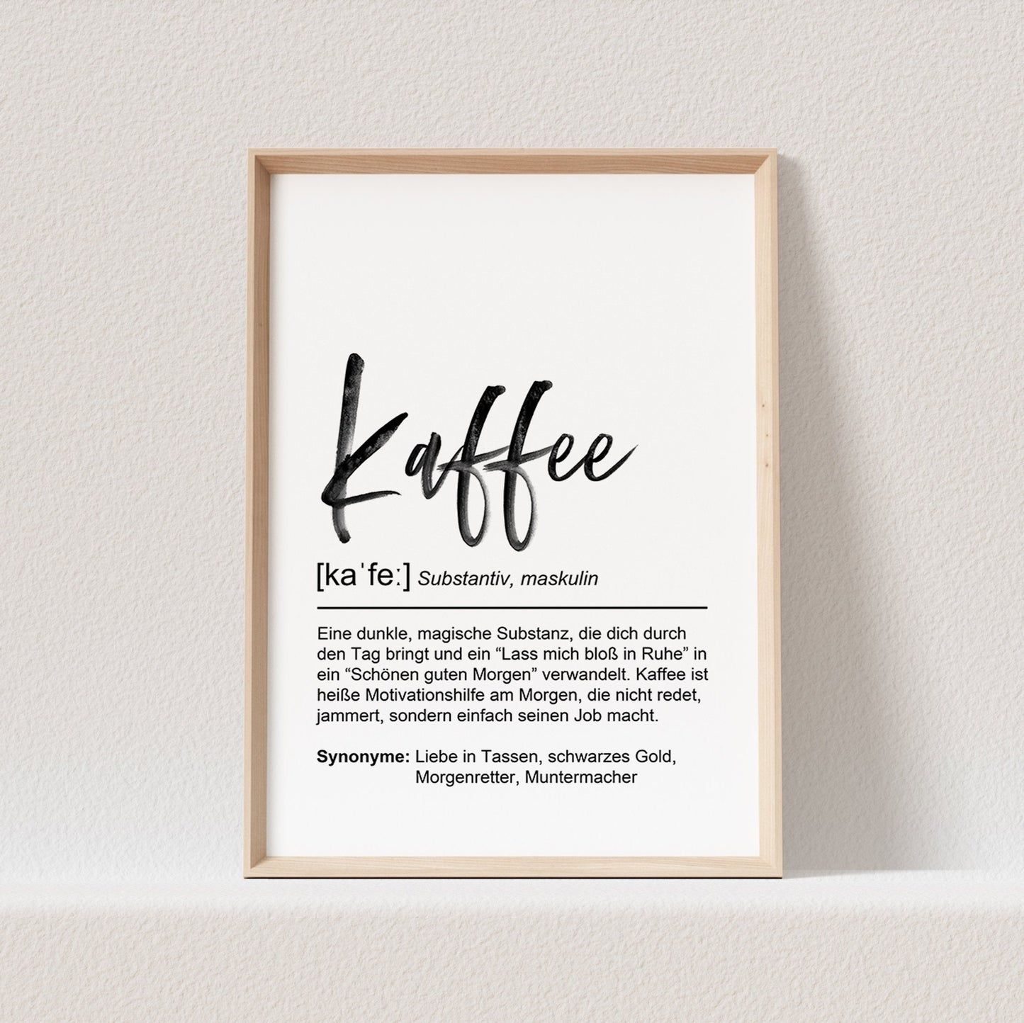 Kaffee Definition Poster Küche Küchenbild Küchenposter Kaffeeliebhaber Kaffeetrinker Geschenk