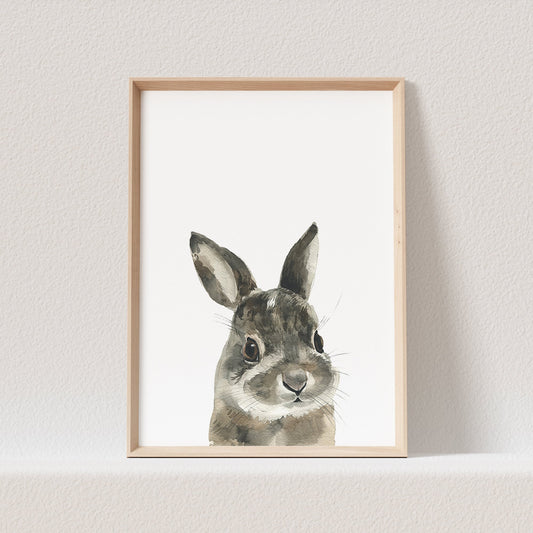 Kinderzimmer Poster Hase Hasenbaby Waldtiere Tiere Babyzimmer Bild Geschenk