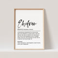 Ehefrau Definition Poster Personalisierbar Hochzeit Braut Hochzeitstag Geschenk Hochzeitsgeschenk