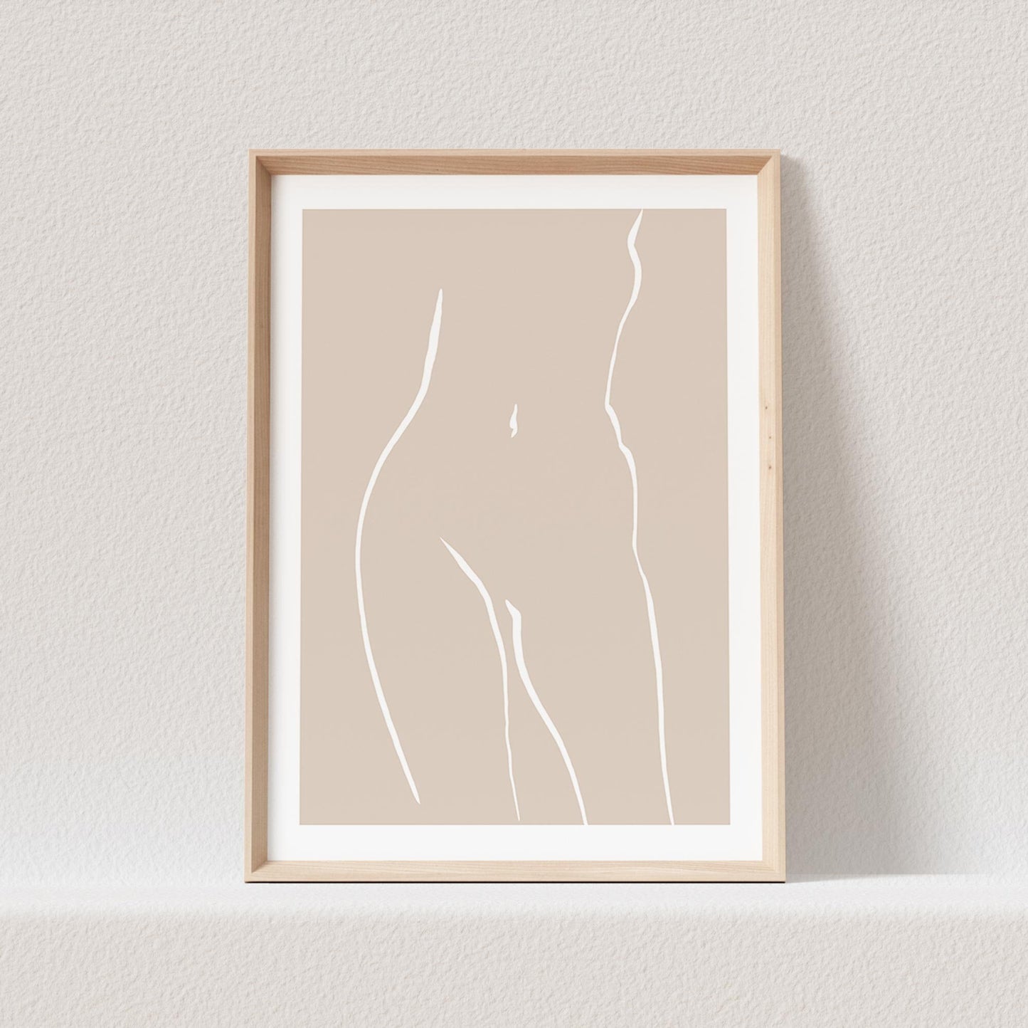 Line Art Poster Beige Abstrakte Frau Sinnlich Erotisch Wandbild Wohnzimmer Schlafzimmer Deko Boho Print Bild