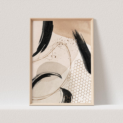 Boho Poster Beige Minimalistisch Print Abstrakter Kunstdruck Nordisches Bild Wandkunst Wanddeko