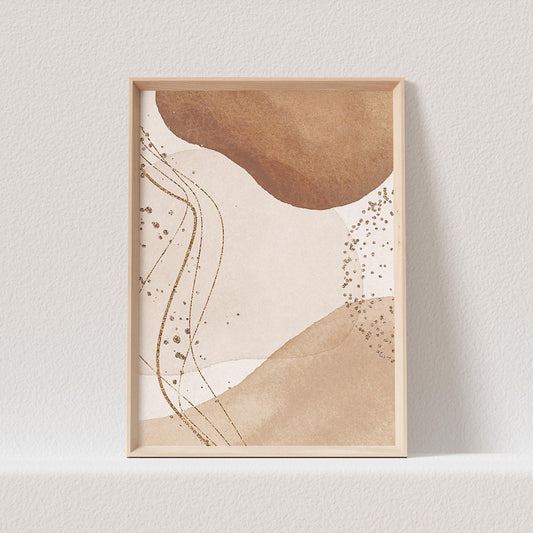 Boho Poster Beige Minimalistisch Print Abstrakter Kunstdruck Nordisches Bild Wandkunst Wanddeko