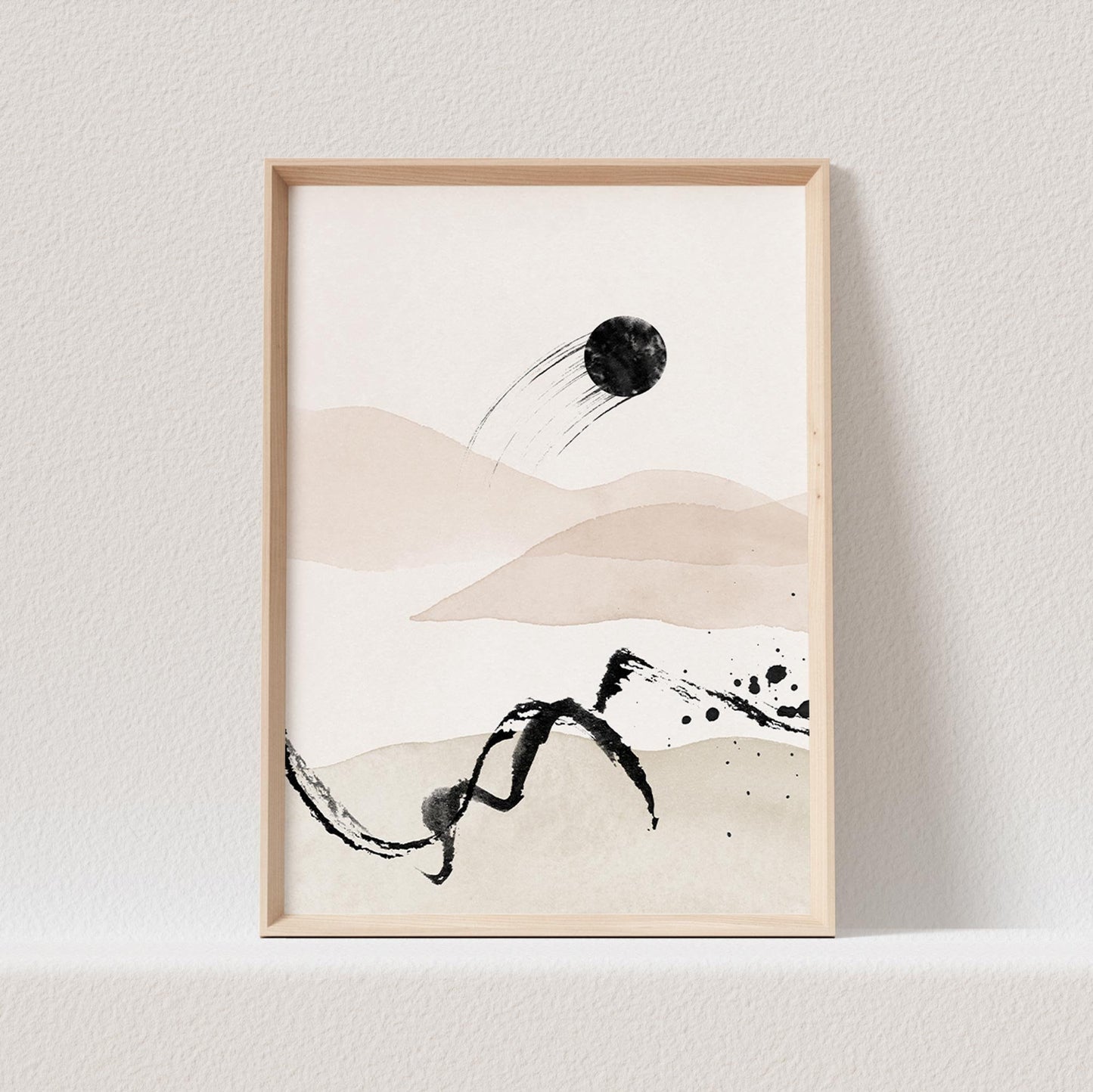 Boho Poster Beige Minimalistisch Print Abstrakter Kunstdruck Nordisches Bild Wandkunst Wanddeko