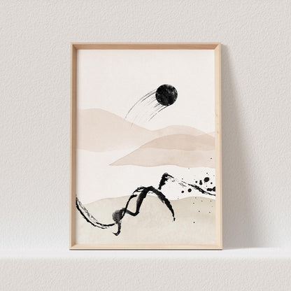 Boho Poster Beige Minimalistisch Print Abstrakter Kunstdruck Nordisches Bild Wandkunst Wanddeko