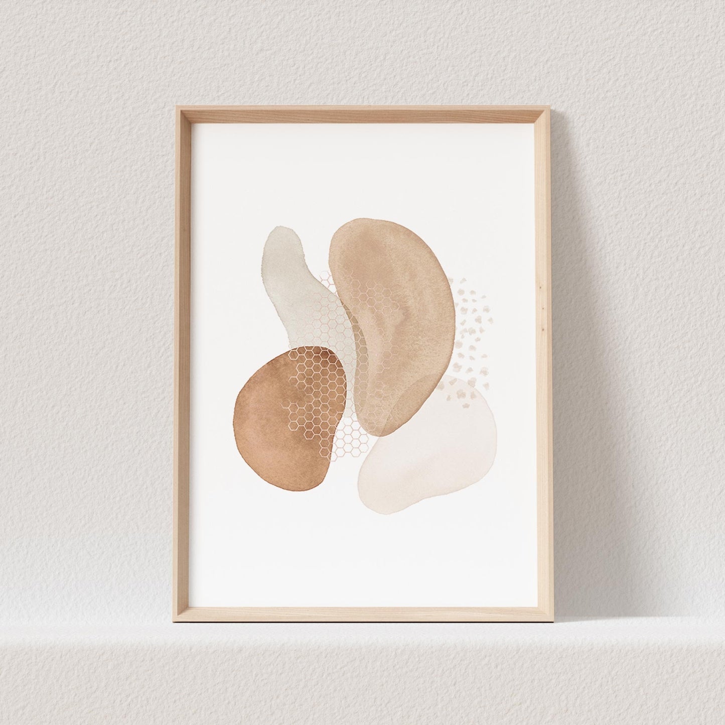 Abstrakte Kunst Poster Beige Boho Minimalistische Formen Print Bild Wandkunst Wanddeko