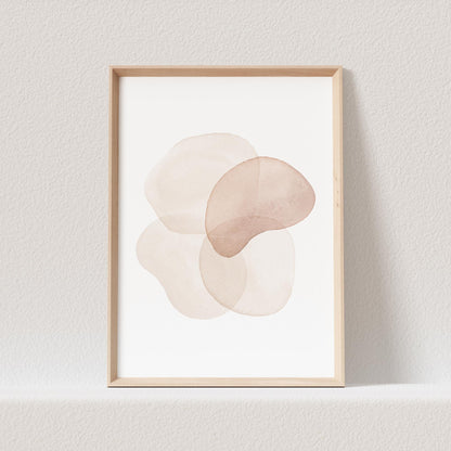 Abstrakte Kunst Poster Beige Boho Minimalistische Formen Print Bild Wandkunst Wanddeko