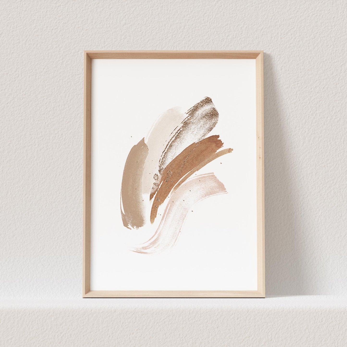 Abstrakte Kunst Poster Beige Boho Minimalistische Formen Print Bild Wandkunst Wanddeko