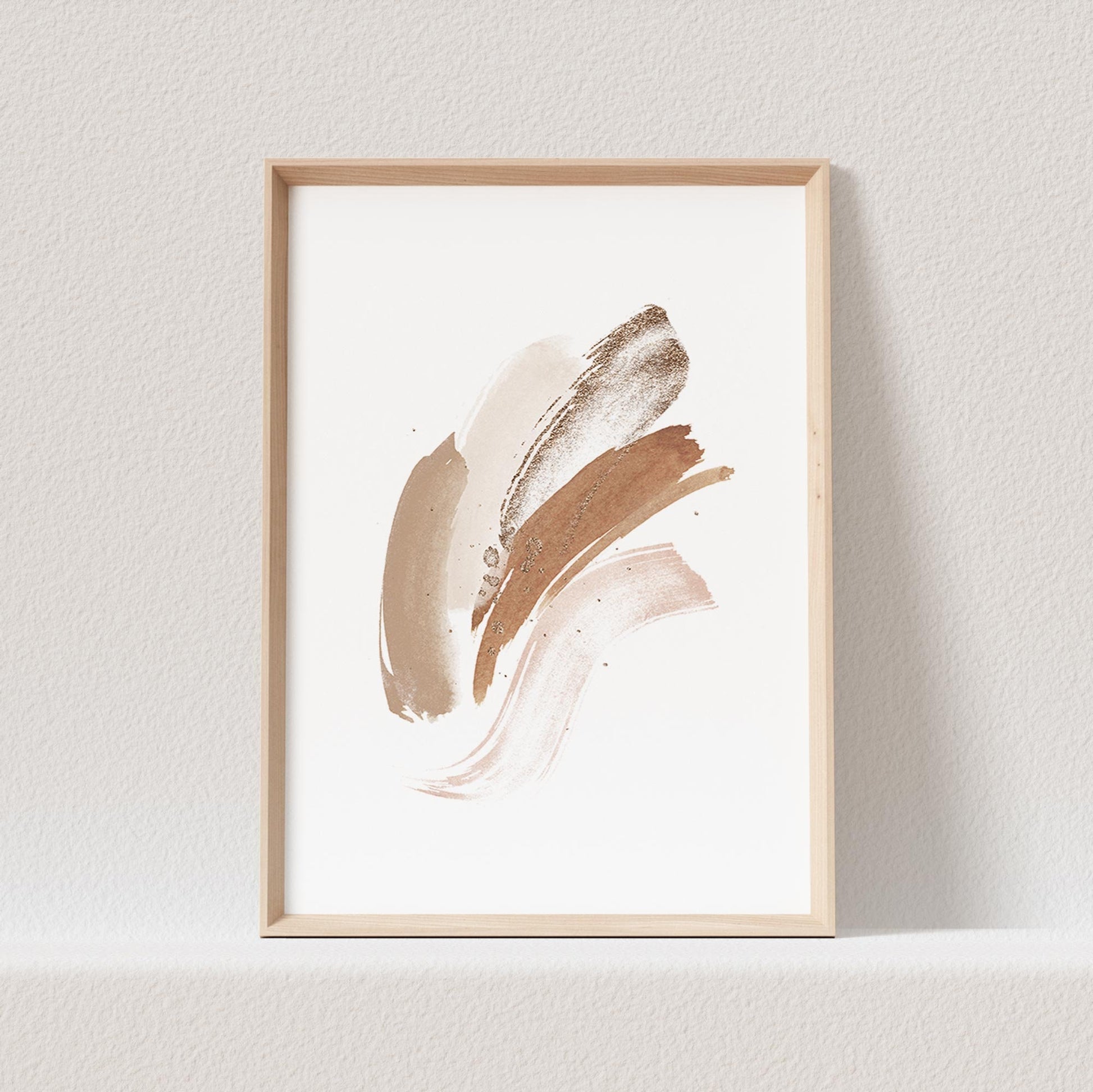 Abstrakte Kunst Poster Beige Boho Minimalistische Formen Print Bild Wandkunst Wanddeko