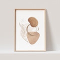 Abstrakte Kunst Poster Beige Boho Minimalistische Formen Print Bild Wandkunst Wanddeko