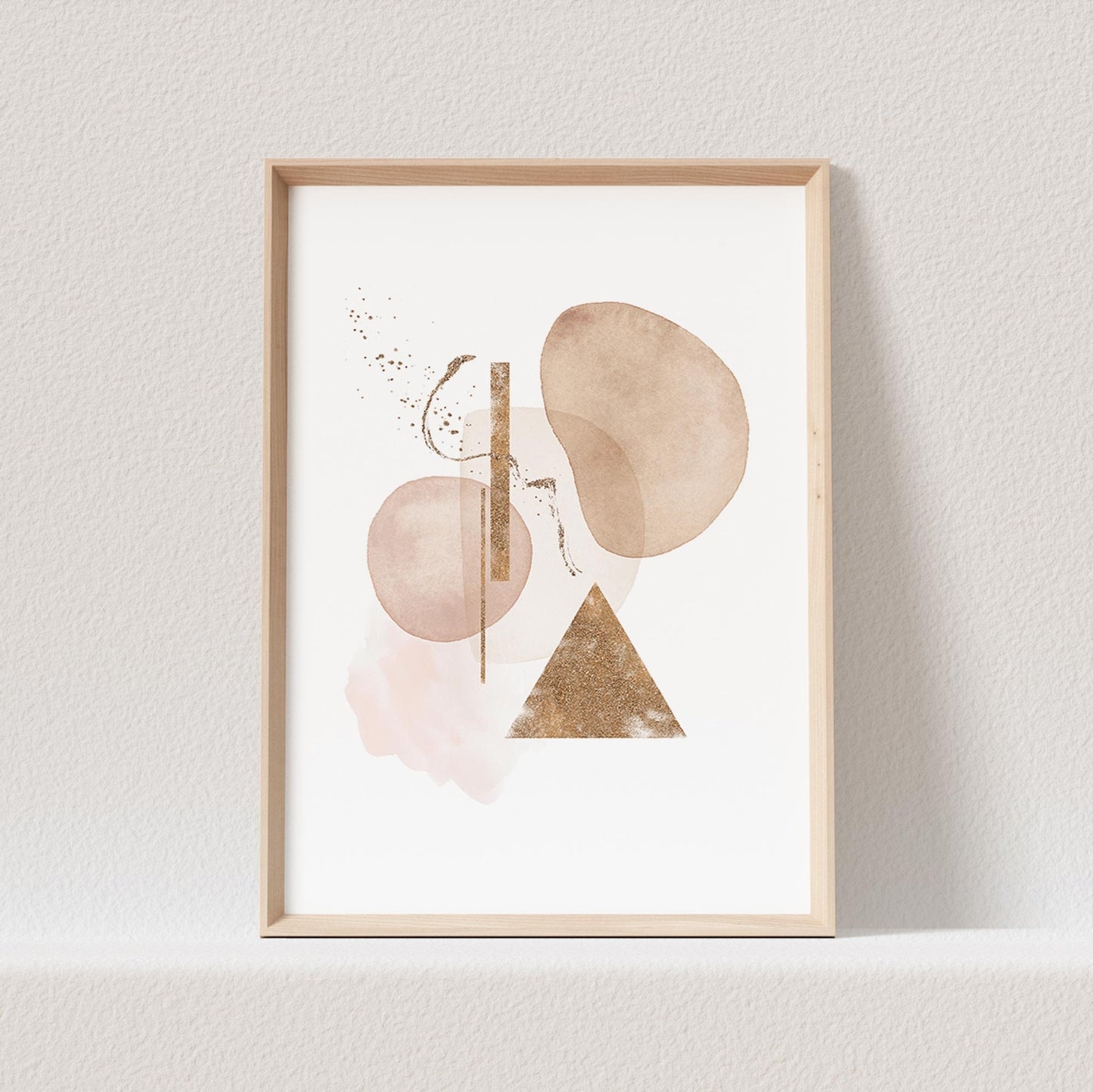 Abstrakte Kunst Poster Beige Boho Minimalistische Formen Print Bild Wandkunst Wanddeko