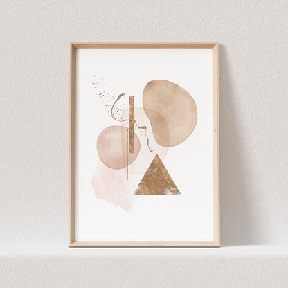 Abstrakte Kunst Poster Beige Boho Minimalistische Formen Print Bild Wandkunst Wanddeko
