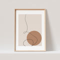 Boho Wanddekoration Abstrakter Kunstdruck in Beige Minimalistische Formen Print Bild Wandkunst Wanddeko