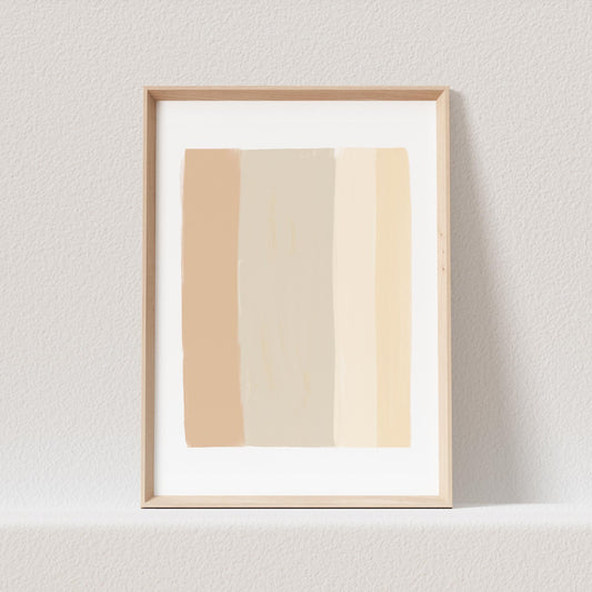 Boho Wanddekoration Abstrakter Kunstdruck in Beige Erdfarben Minimalistische Formen Print Bild Wandkunst Wanddeko