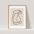 Boho Wanddekoration Abstrakter Kunstdruck in Beige Minimalistische Formen Print Bild Wandkunst Wanddeko