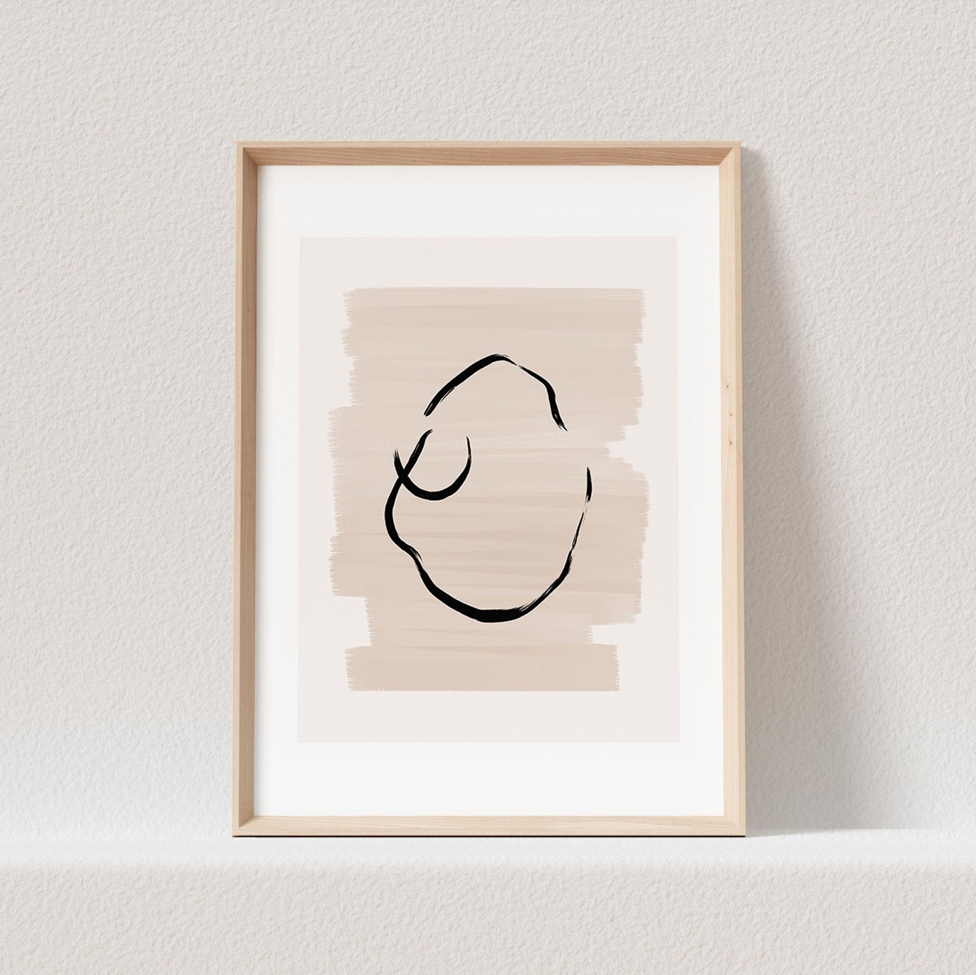 Boho Wanddekoration Abstrakter Kunstdruck in Beige Erdfarben Minimalistische Formen Print Bild Wandkunst Wanddeko
