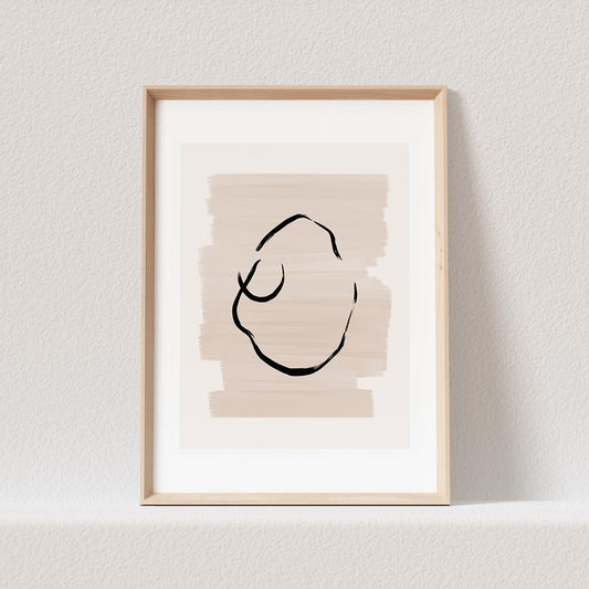 Boho Wanddekoration Abstrakter Kunstdruck in Beige Erdfarben Minimalistische Formen Print Bild Wandkunst Wanddeko