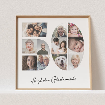 Foto Poster 50. Geburtstag Personalisiert Foto Collage Fotogeschenk 50. Geburtstag Print Geburtstagsgeschenk