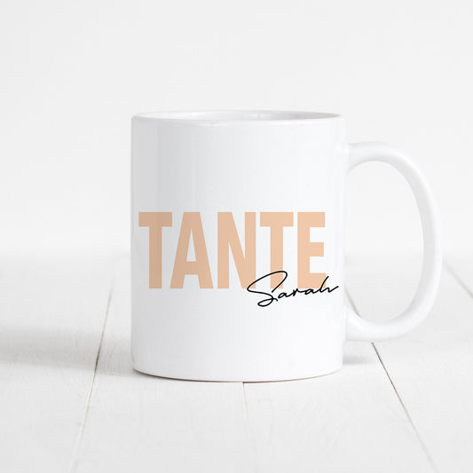 Tante Tasse Keramik Personalisiert mit Namen Verschiedene Farben Tabte Geschenk Personalisiert Geburtstag