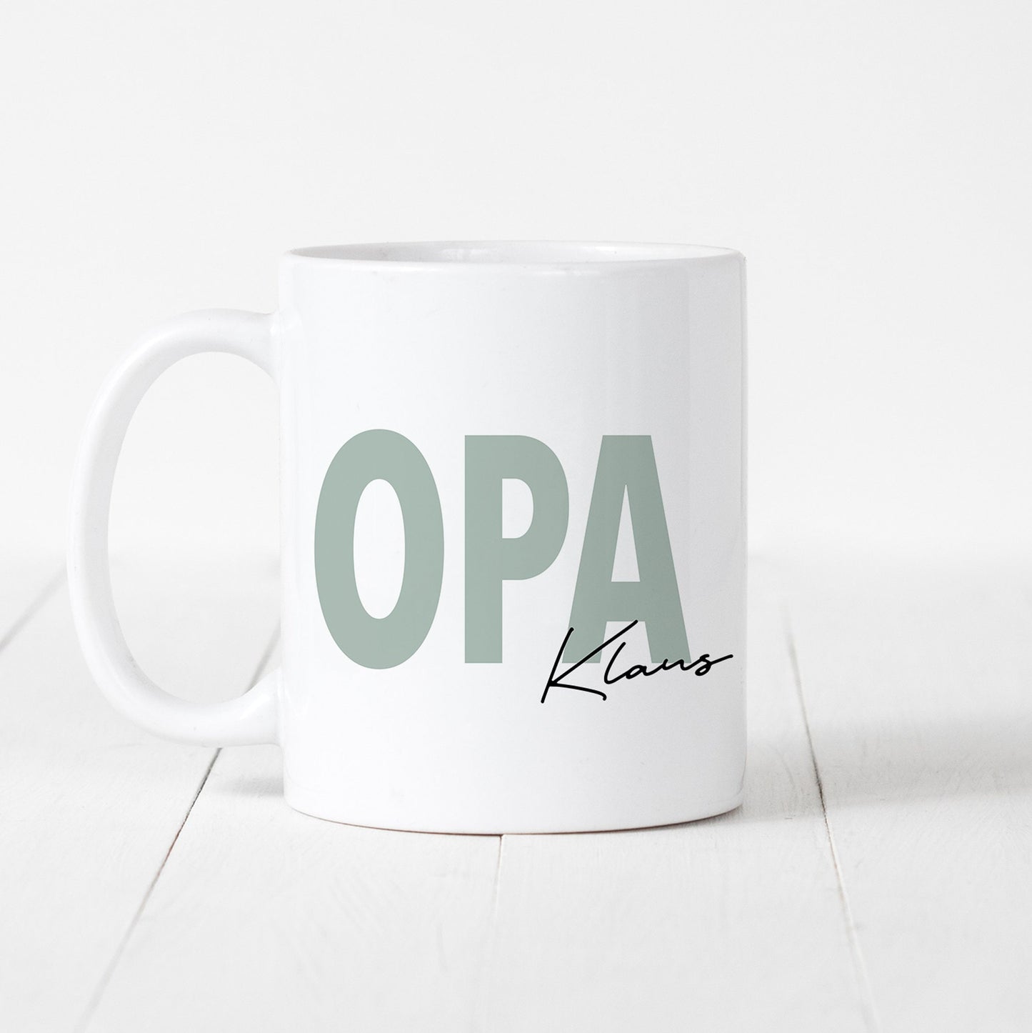 Opa Tasse Keramik Personalisiert mit Namen Verschiedene Farben Großvater Geschenk Geburtstag Vatertag Vatertagsgeschenk