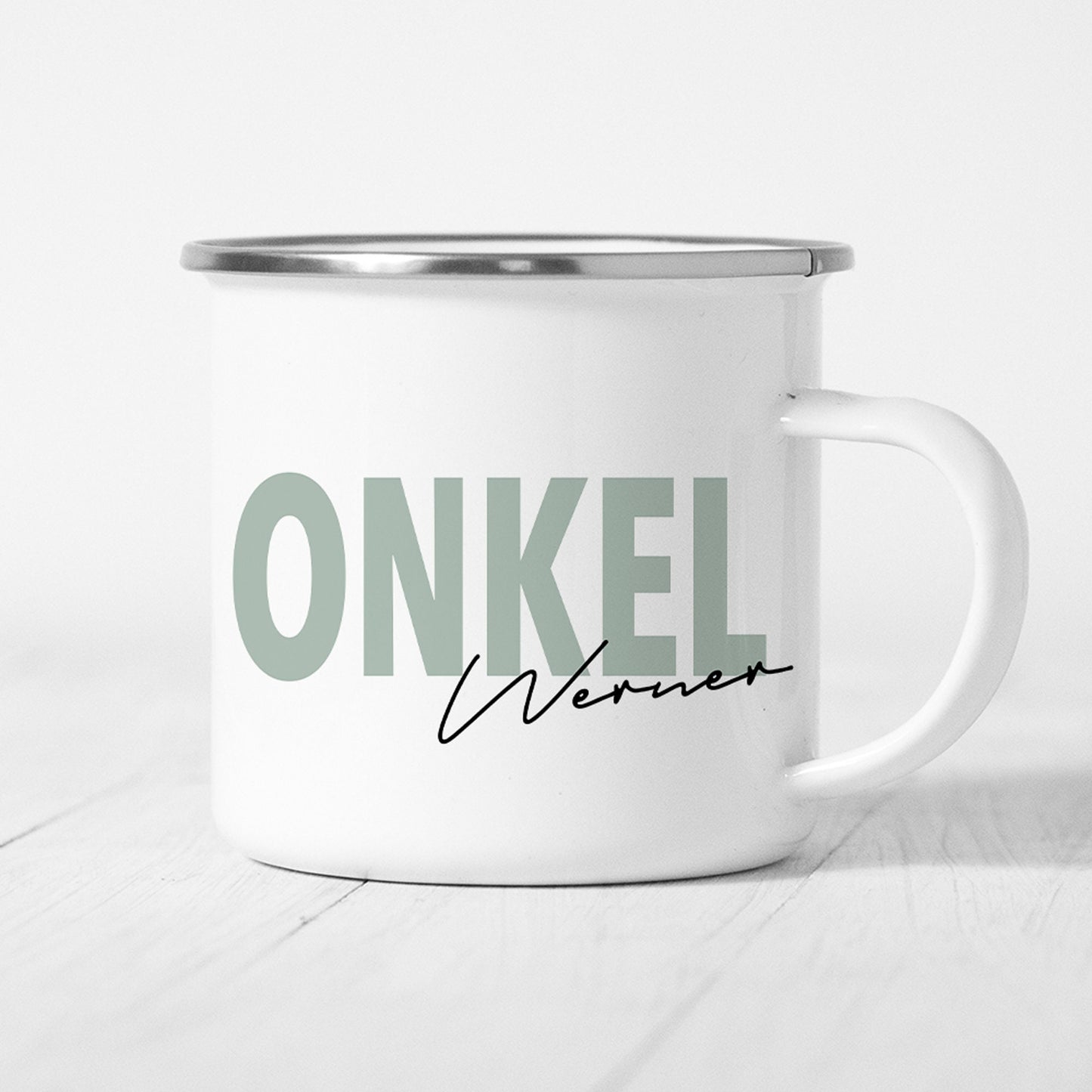 Onkel Tasse Emaille Personalisiert mit Namen Verschiedene Farben Onkel Geschenk Geburtstag