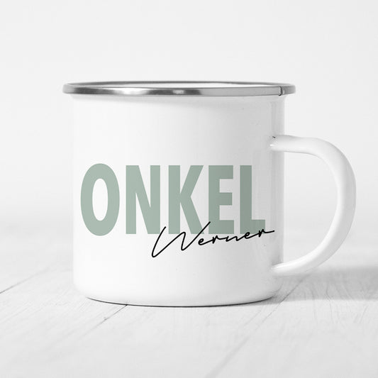 Onkel Tasse Emaille Personalisiert mit Namen Verschiedene Farben Onkel Geschenk Geburtstag