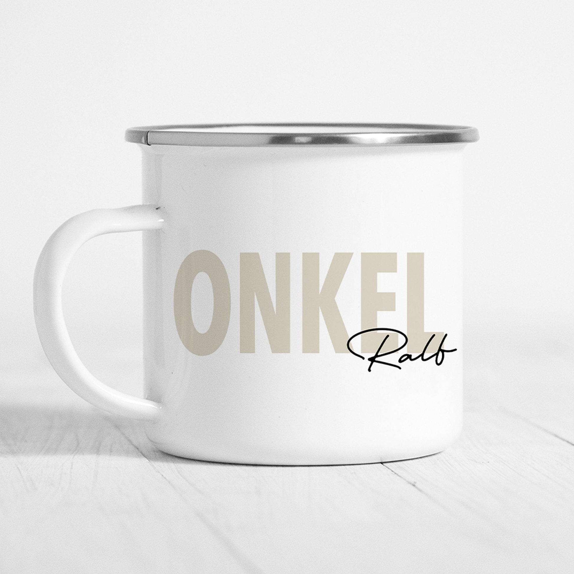Onkel Tasse Emaille Personalisiert mit Namen Verschiedene Farben Onkel Geschenk Geburtstag