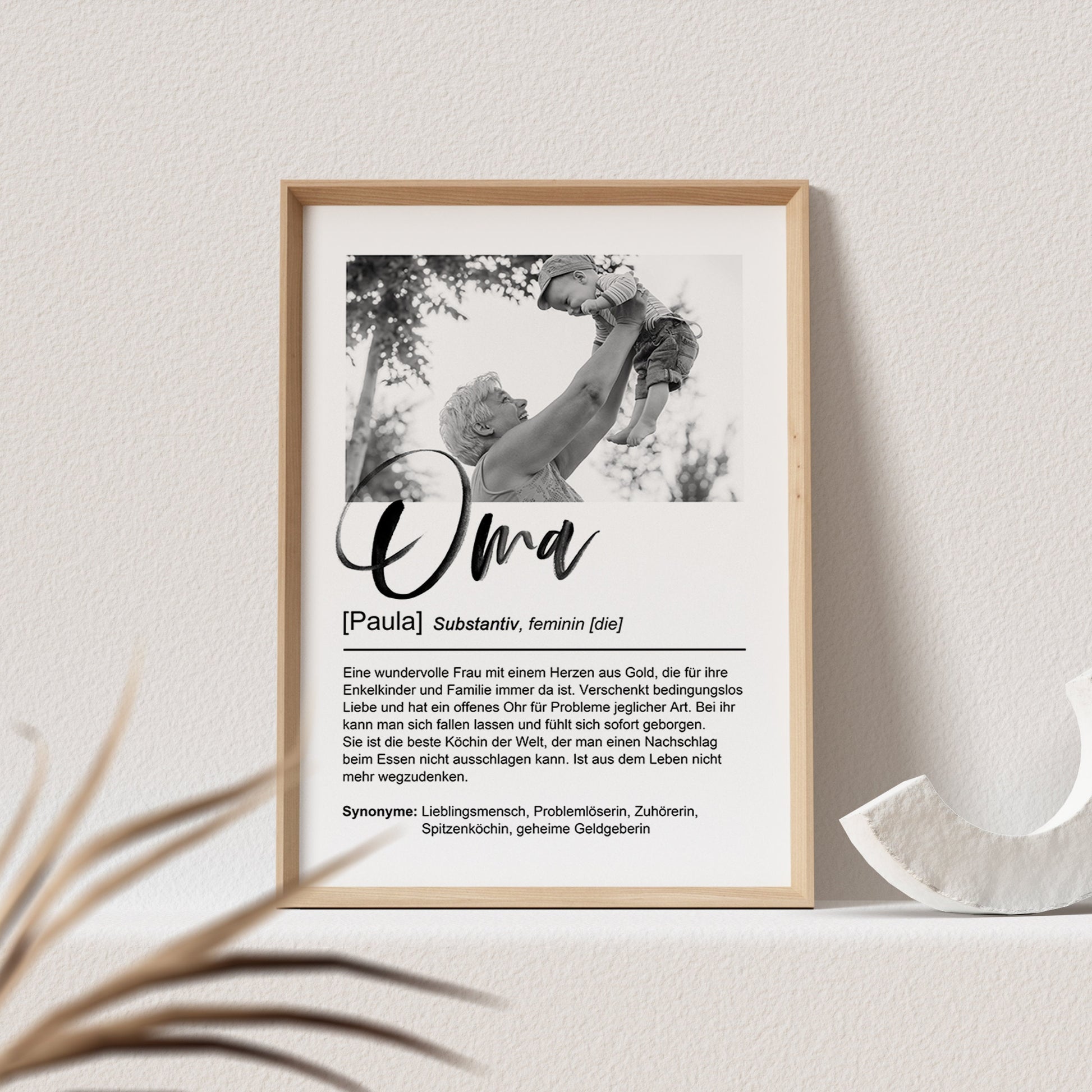 Fotogeschenk Oma Definition Poster Mit Foto Personalisiert Großmutter Bild Fotoposter Oma Geschenk Geburtstag