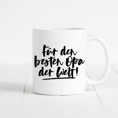Für Den Besten Opa Der Welt Tasse Keramik Keramiktasse Enkelkind Großvater Geschenk
