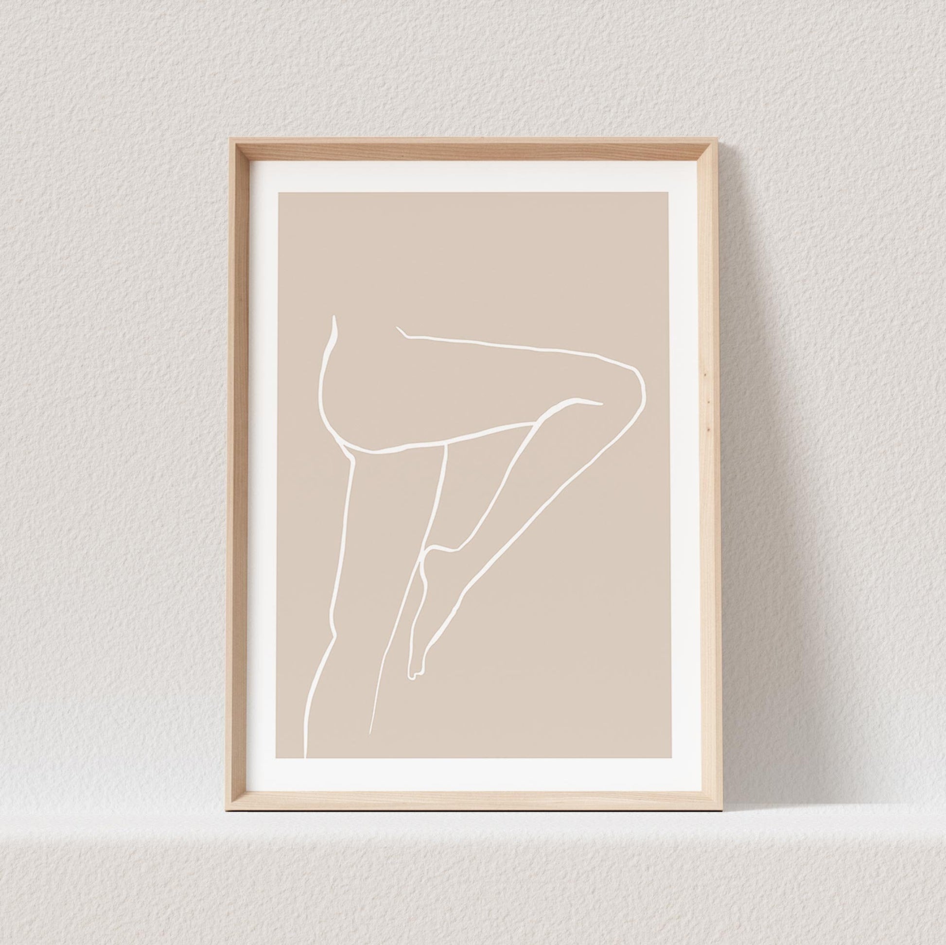 Line Art Poster Beige Abstrakte Frau Sinnlich Erotisch Wandbild Wohnzimmer Schlafzimmer Deko Boho Print Bild
