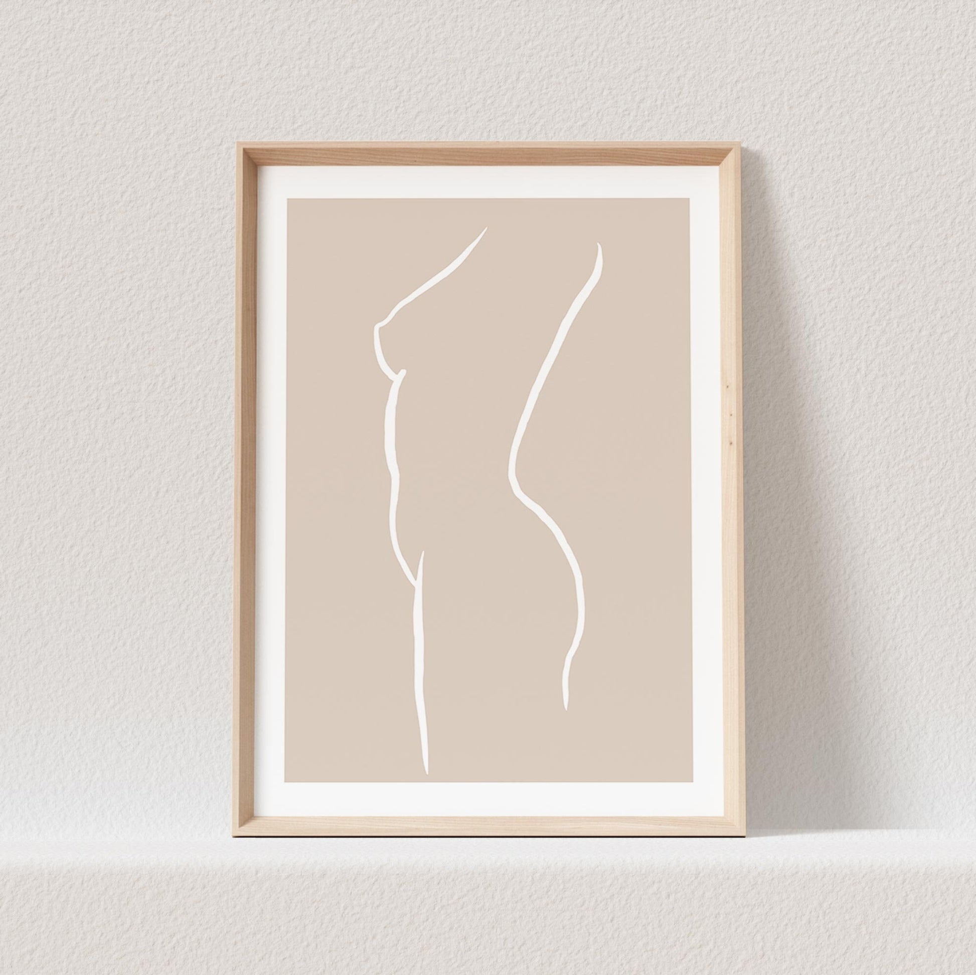Line Art Poster Beige Abstrakte Frau Sinnlich Erotisch Wandbild Wohnzimmer Schlafzimmer Deko Boho Print Bild