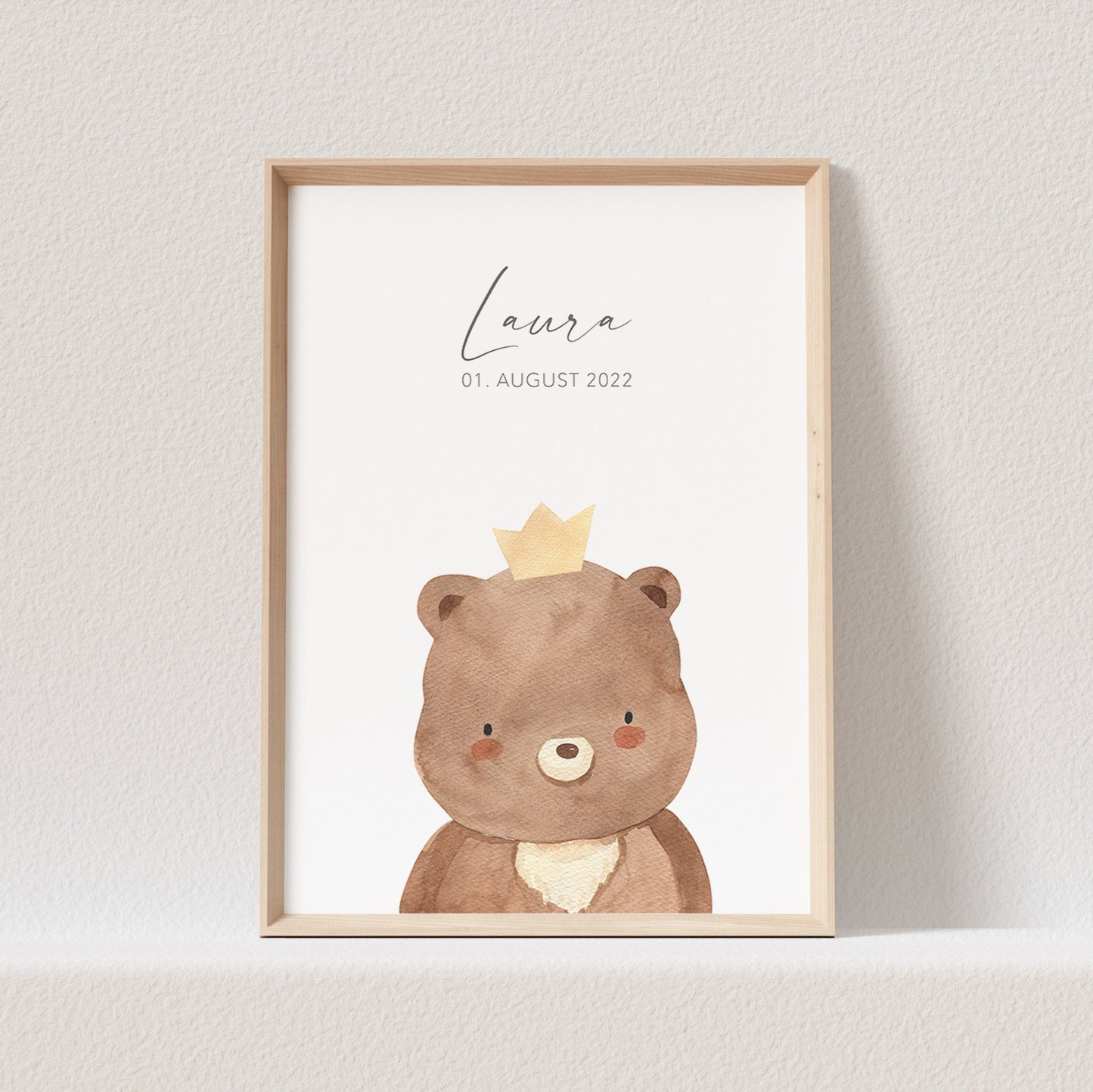 Geburtsposter Bär Kinderzimmerdeko Babyzimmer Deko Poster Bild Babyparty Geschenk Zur Geburt