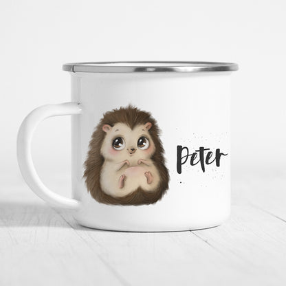 Igel Tasse Emaille Personalisiert Kinder Igelbaby Becher Name Namensgeschenk Geschenk