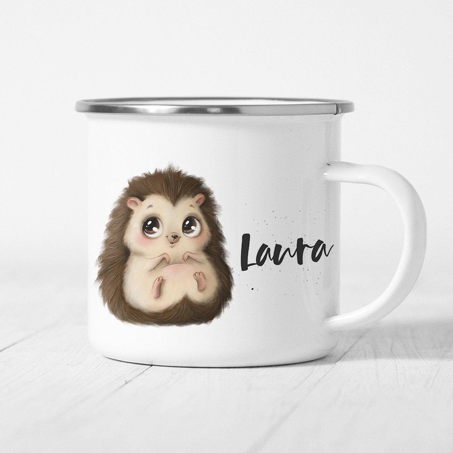 Igel Tasse Emaille Personalisiert Kinder Igelbaby Becher Name Namensgeschenk Geschenk