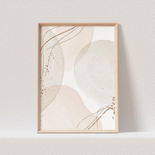 Boho Poster Beige Minimalistisch Print Abstrakter Kunstdruck Nordisches Bild Wandkunst Wanddeko