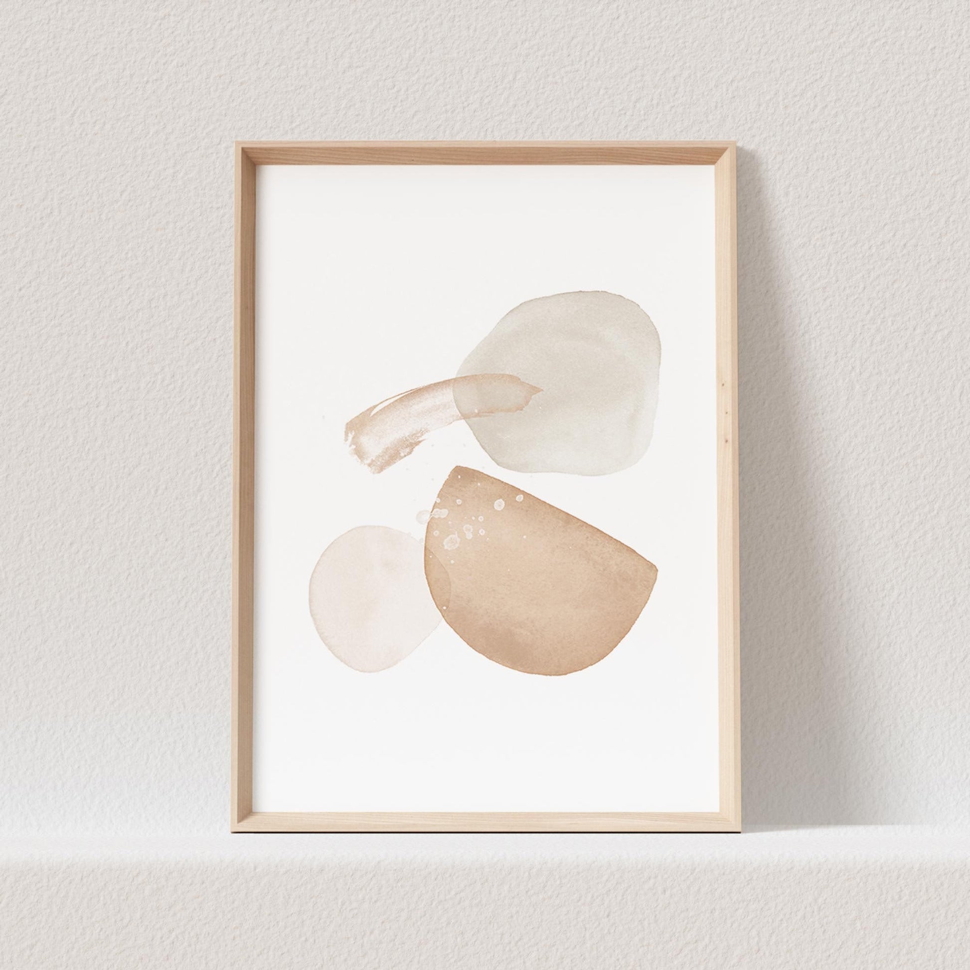 Abstrakte Kunst Poster Beige Boho Minimalistische Formen Print Bild Wandkunst Wanddeko