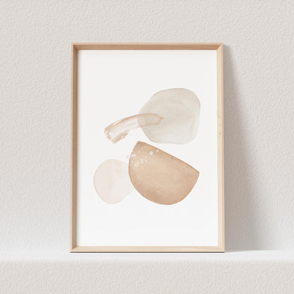 Abstrakte Kunst Poster Beige Boho Minimalistische Formen Print Bild Wandkunst Wanddeko