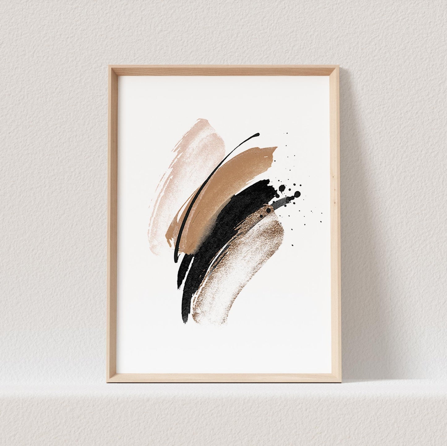 Abstrakte Kunst Poster Beige Boho Minimalistische Formen Print Bild Wandkunst Wanddeko