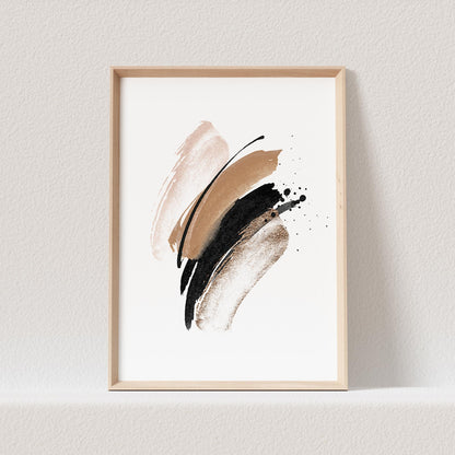 Abstrakte Kunst Poster Beige Boho Minimalistische Formen Print Bild Wandkunst Wanddeko