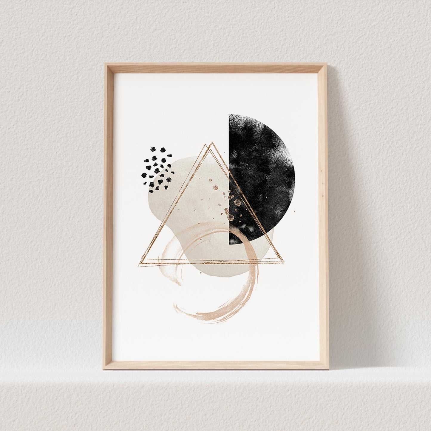 Abstrakte Kunst Poster Beige Boho Minimalistische Formen Print Bild Wandkunst Wanddeko